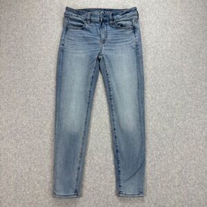 American Eagle Next Level Stretch Skinny Jeans Womens 4 Blue X-Short Light Wash
